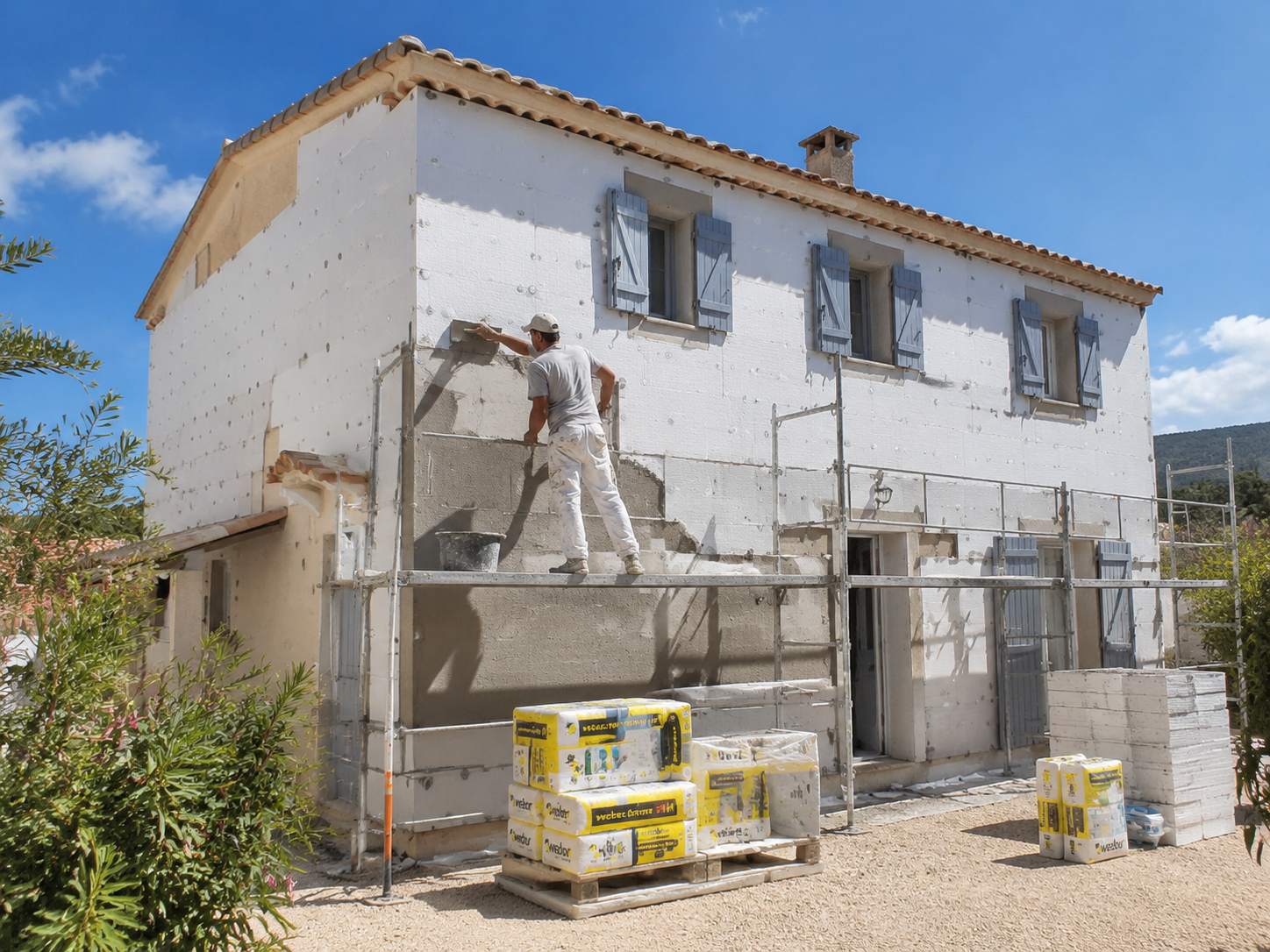 Isolation thermique par l'extérieur d'une maison