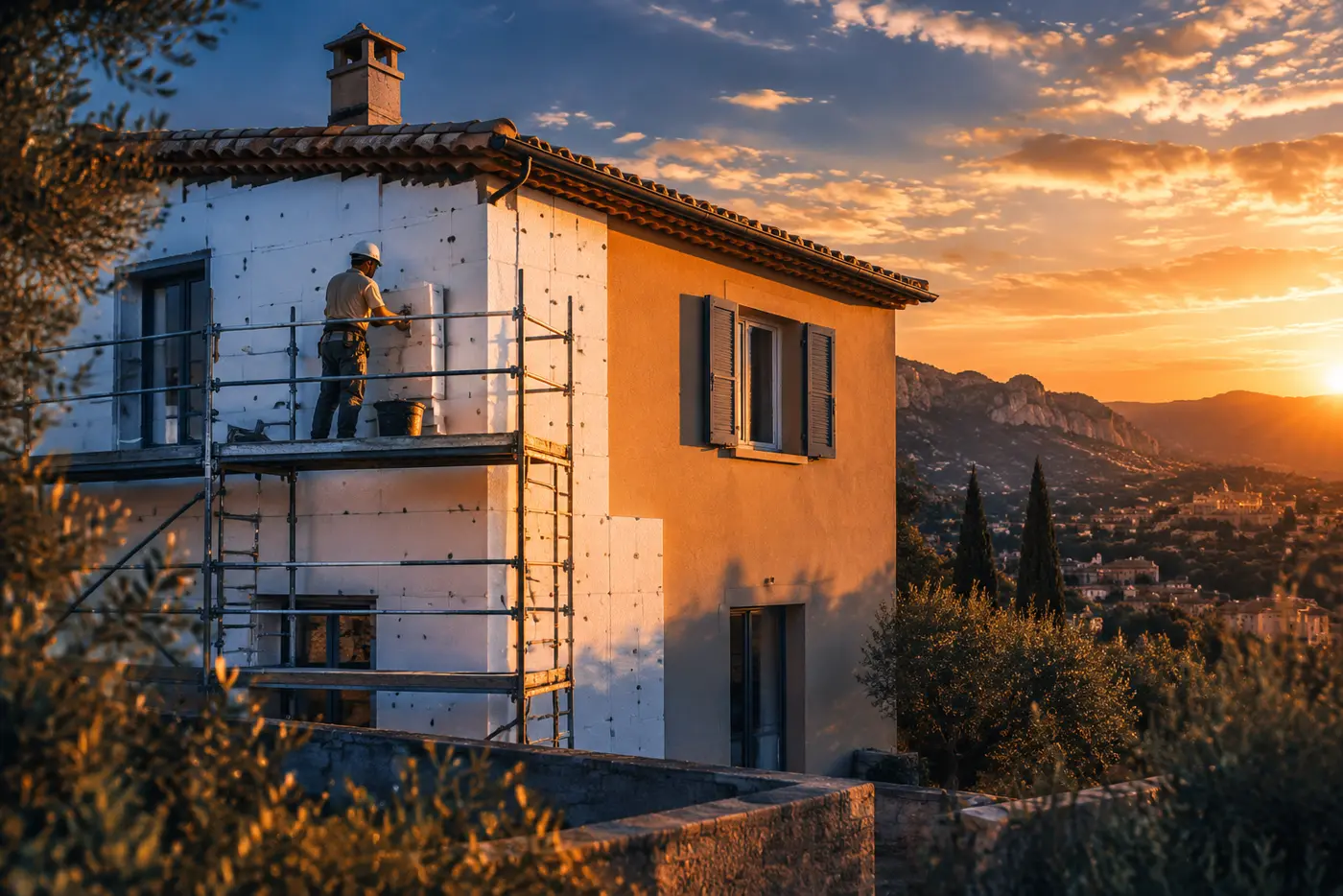 Isolation thermique par l'extérieur d'une maison